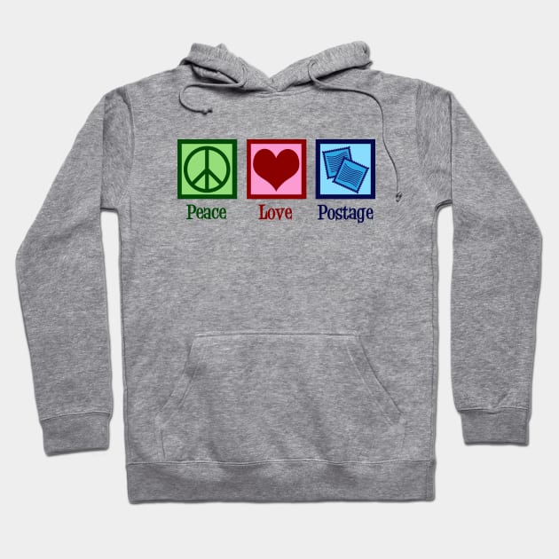 Peace Love Postage Stamps Hoodie by epiclovedesigns